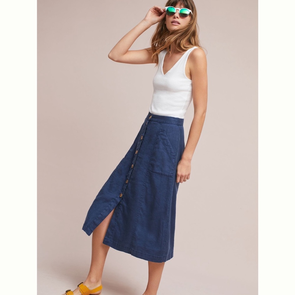 ANTHROPOLOGIE l Akemi + Kin l Riverine Midi Skirt
